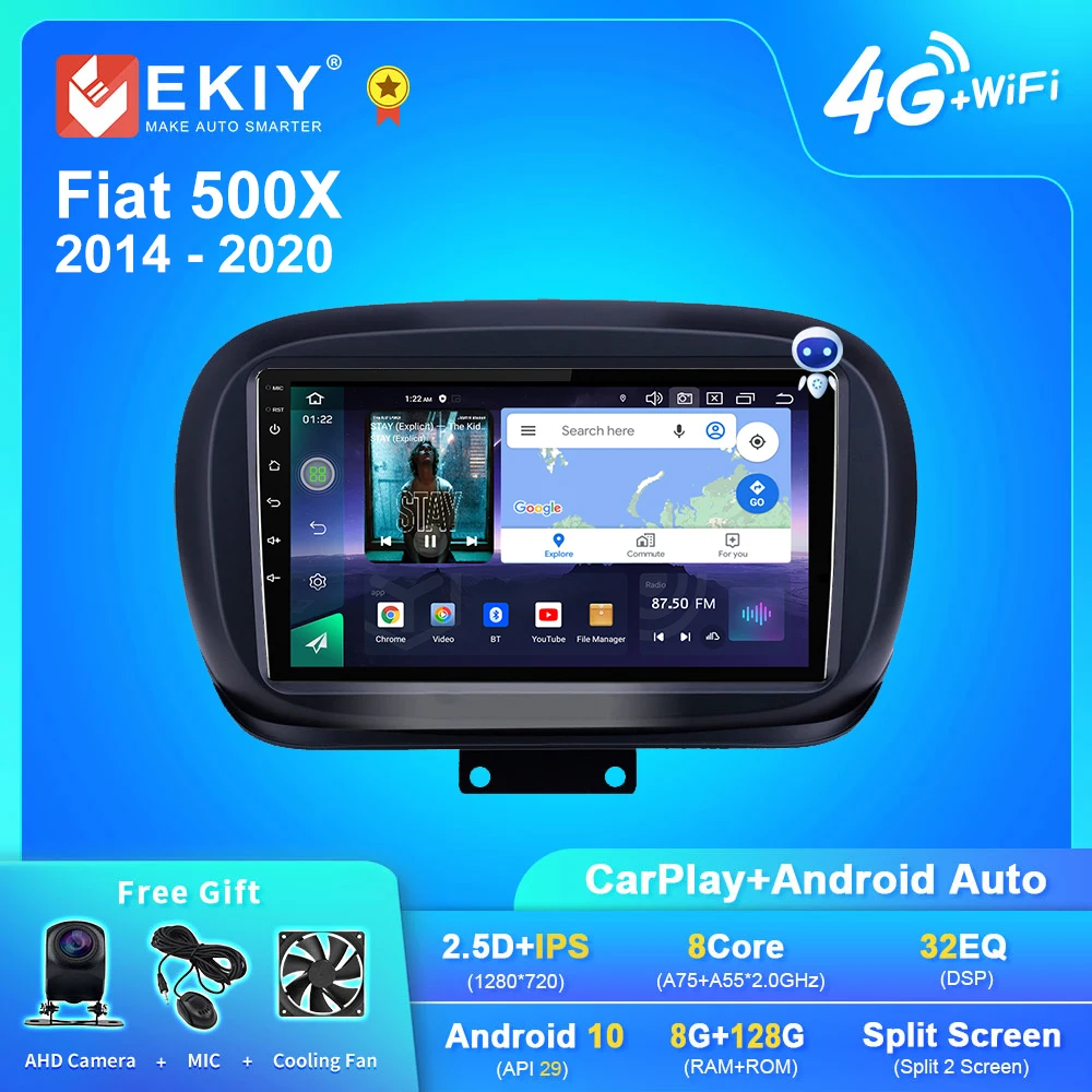 

EKIY Q7 Android 10 Авторадио для Fiat 500X 2014 - 2020 автомобильное радио Navi GPS мультимедийный видеоплеер стерео Carplay No 2 Din DVD HU