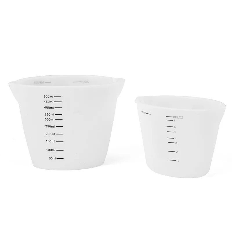 

Многоразовые силиконовые мерные чашки 500 мл и 250 мл, бытовые полупрозрачные мерные чашки с градуированием, инструменты для выпечки «сделай с...