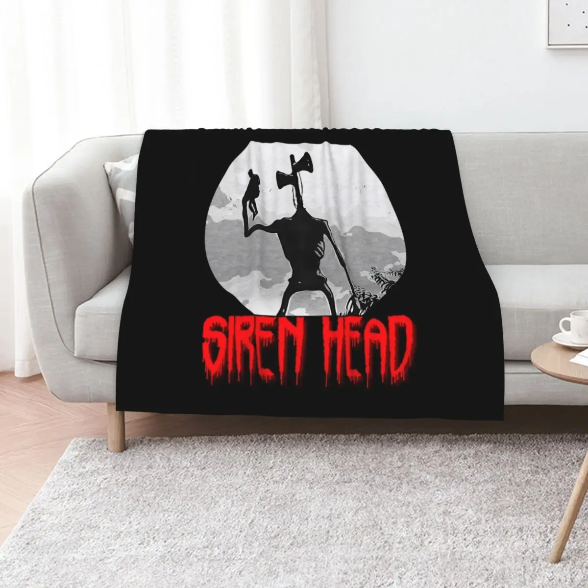 Фото Плед Siren Head: уютное одеяло для дивана, для просмотра телевизора и отдыха. №1