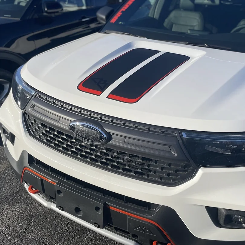 Спортивная наклейка на капюшон Виниловая крышку графики для 2020-2024 Ford Explorer timседан