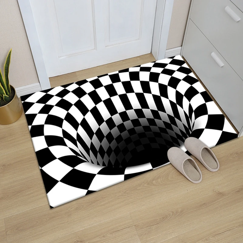 

Home Decor 3D Swirl Illusion Anti-Slip Carpet Floor Mat Area Rug Geometric Print Abstract Optical Living Room Bedroom Door Mat