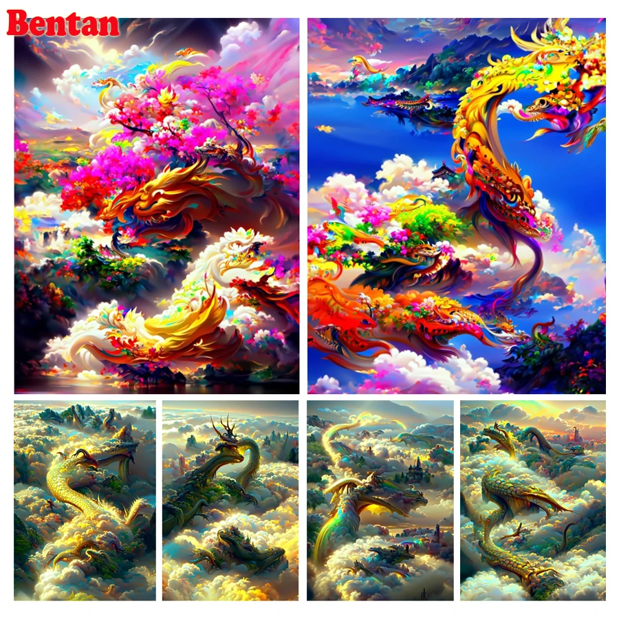 

Алмазная 5D картина «сделай сам», новый дракон в облаке, пейзаж стразы, картины, алмазная вышивка, полный набор, подарок ручной работы
