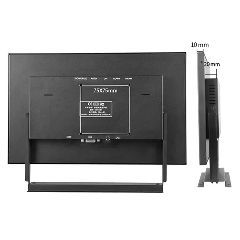 

Монитор для ПК 1080P, портативный промышленный монитор VGA HDMI IPS, ЖК-дисплей 10,1/11,6, промышленный монитор для камеры, Windows