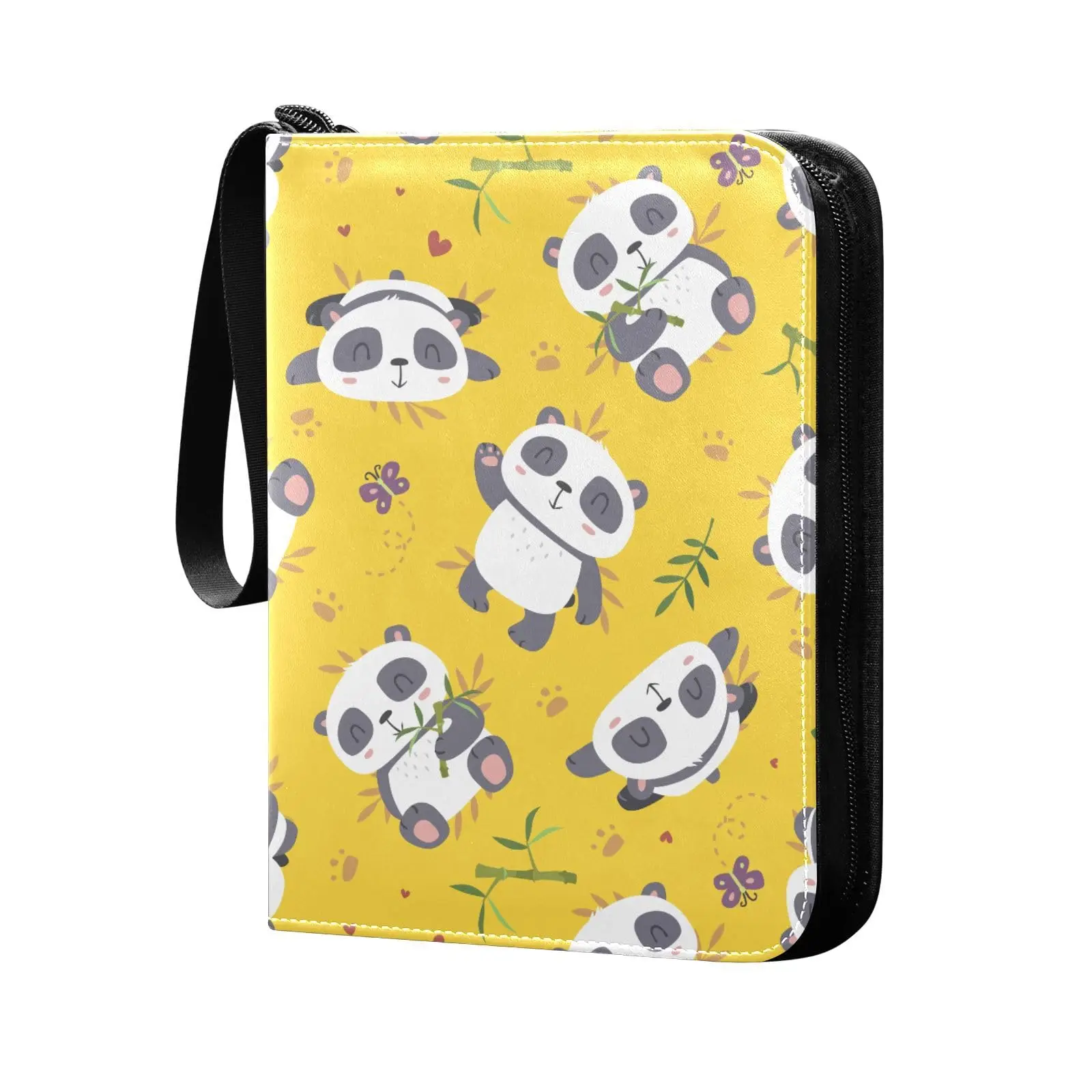 Папка с 4 карманами для карт милой пандой из мультфильма двухсторонний карманный