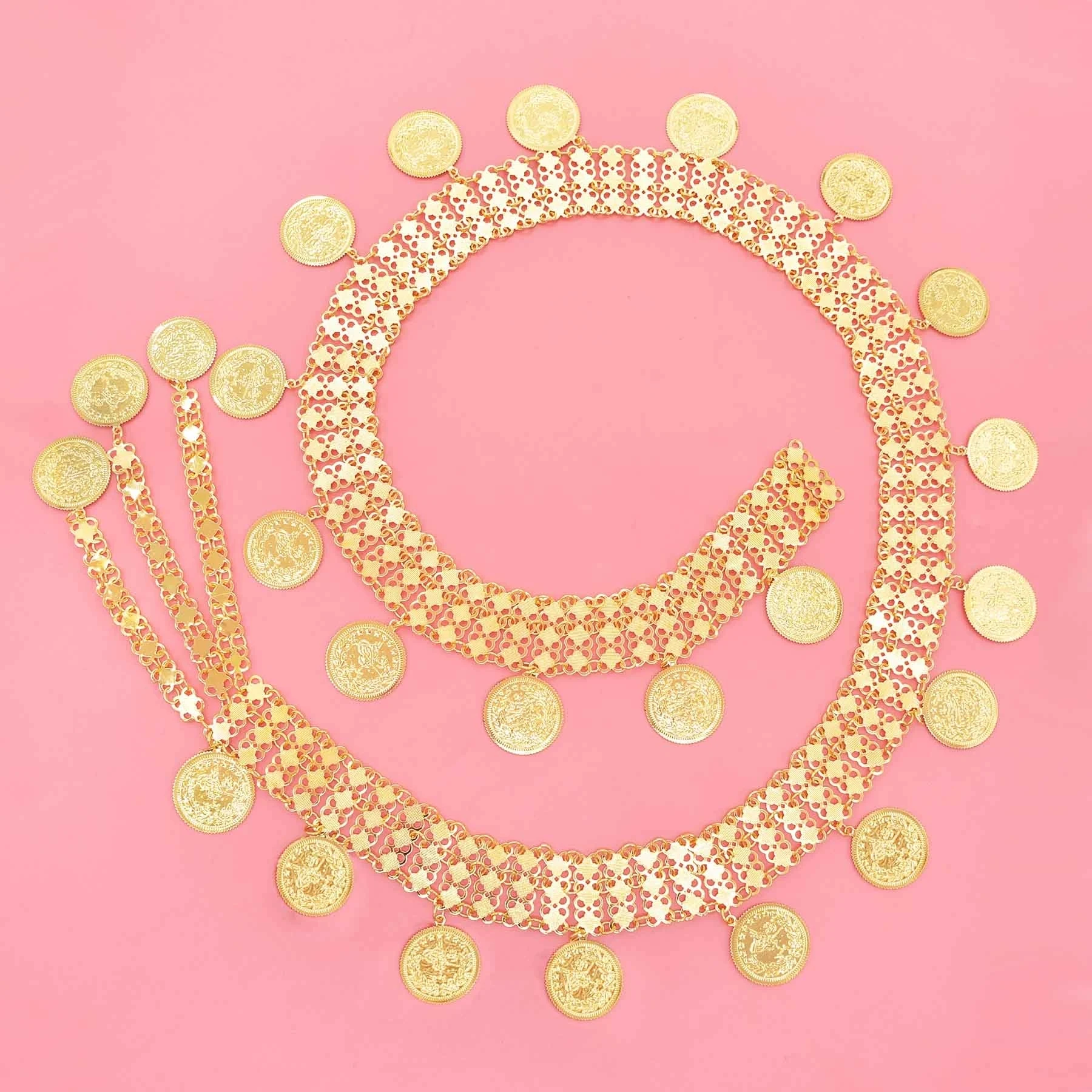 Золотые монеты курдские этнические аксессуары для одежды цепочка тела модная