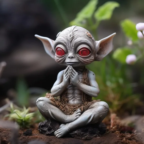 

Alien Figurine Resin Fantasy Crafts Garden Halloween Decoration Aliens Statue Model Doll Elf Ornaments Children Gifts Home Decor