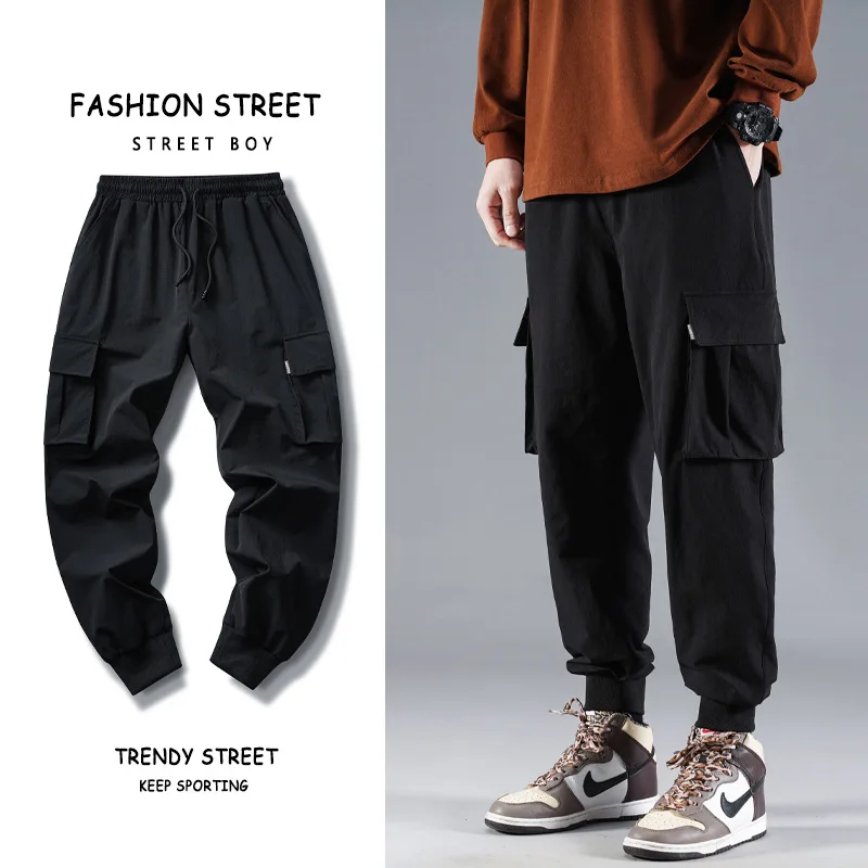 Men's Casual Cargo Pants Fashion Casual Straight Men's Long Pants Multi Pocket Cargo Pants Sweatpants