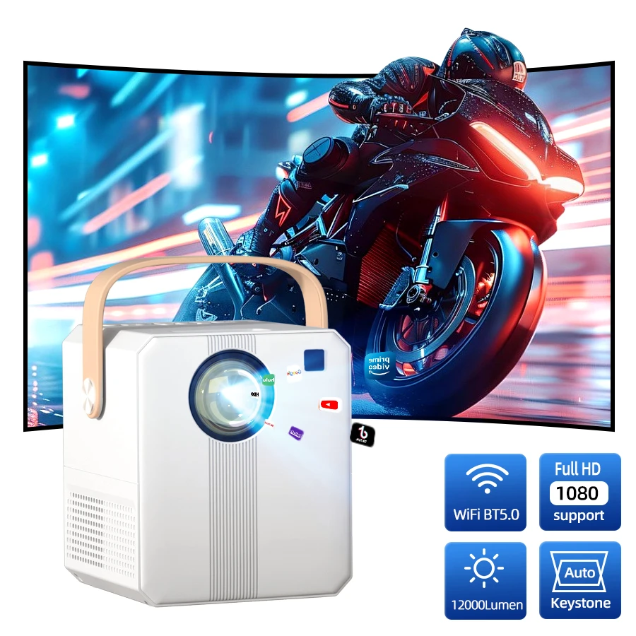 Мини-проектор 4K оснащенный 5G WiFi и Bluetooth наружный проектор WIMIUS 1080P портативный