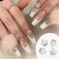 10pcs 3d nail art jewelry metal large crown glitter rhinestones nails charms diamonds accessories