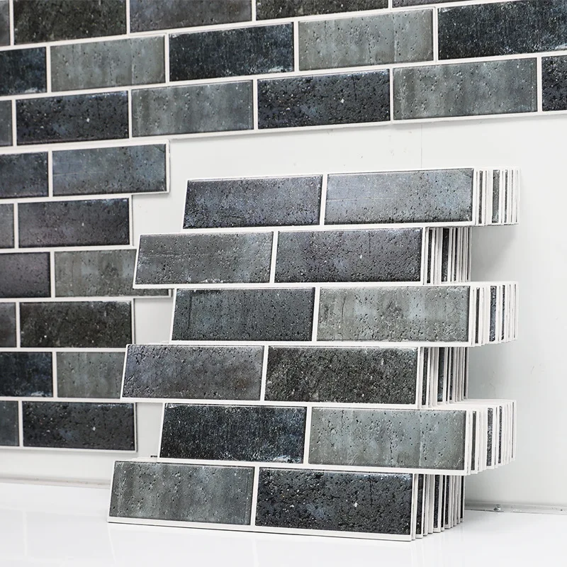 

3D wall sticker 6pc self-adhesive brick pattern retro blue brick exterior wall outdoor waterproof and sunscreen