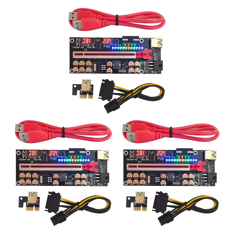 

Плата расширения VER018 PRO USB3.0 PCI-E, Кабель-адаптер для видеокарты PCIE, 1X до 16X