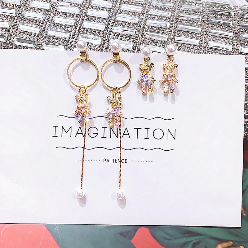 

Модные изысканные циркониевые простые милые серьги со звездами в Корейском стиле