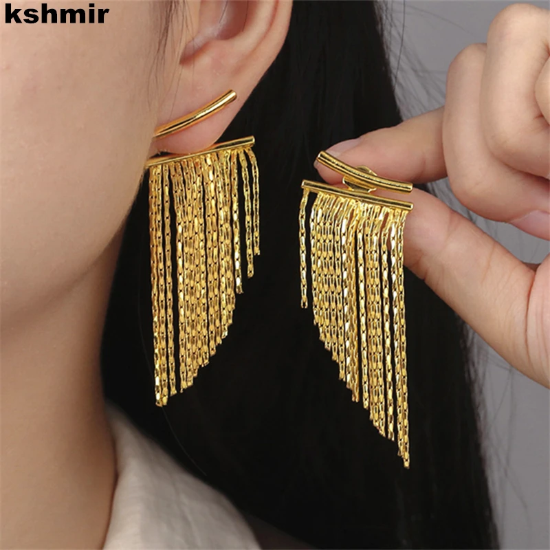 

kshmir 2023 Tassel Chain Earrings women unique women studs