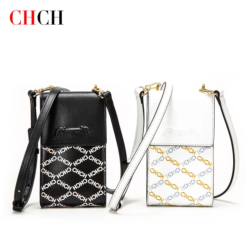 CHCH Genuine Leather Crossbody Bags Women Small Handbag Brand Designer Vintage Pattern Bags