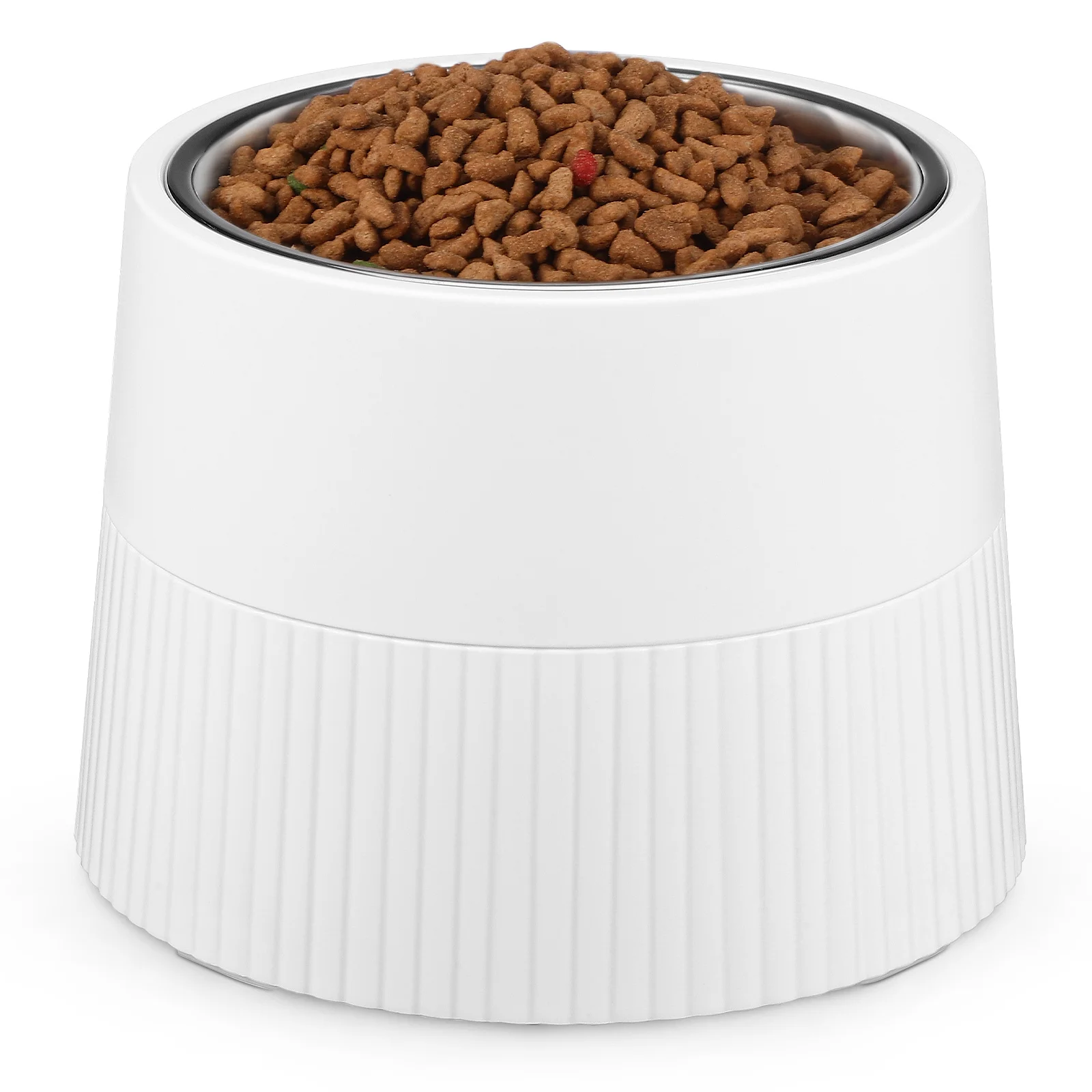 Миска для домашних животных из нержавеющей стали высокая (белая) приподнятые