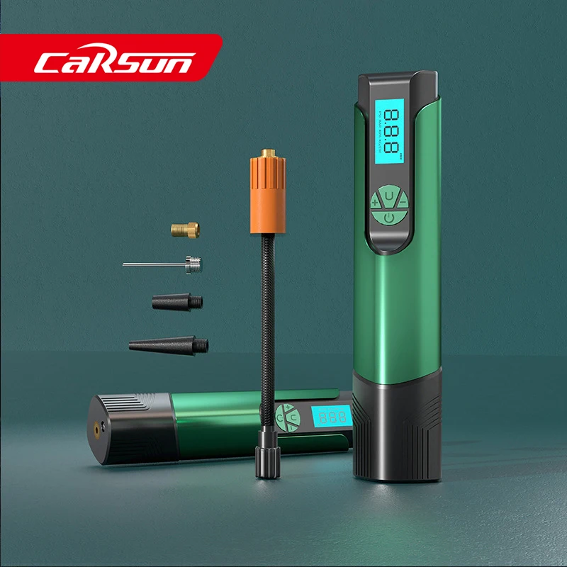 

Перезаряжаемый воздушный насос CARSUN, насос для шин 12 В, беспроводной портативный компрессор, цифровая фотография, для автомобиля, велосипеда, шин, мячей