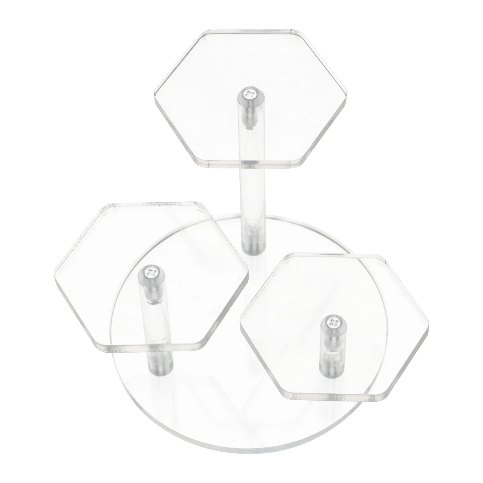 

Hexagon Shelves Transparent Ladder Display Rack Acrylic Racks Models 11X10X10CM Riser Toys Figurine Stand