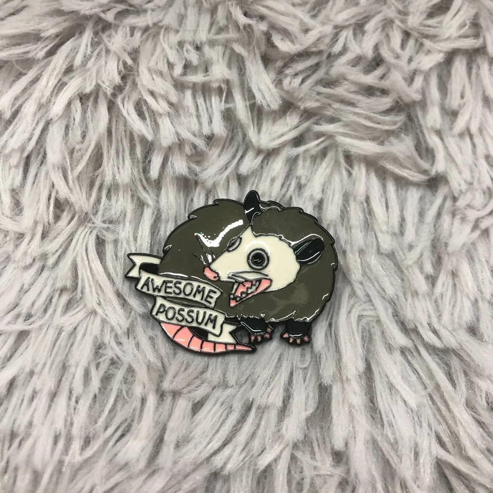 Потрясающий эмалированный значок Possum для одежды булавка детских рюкзаков