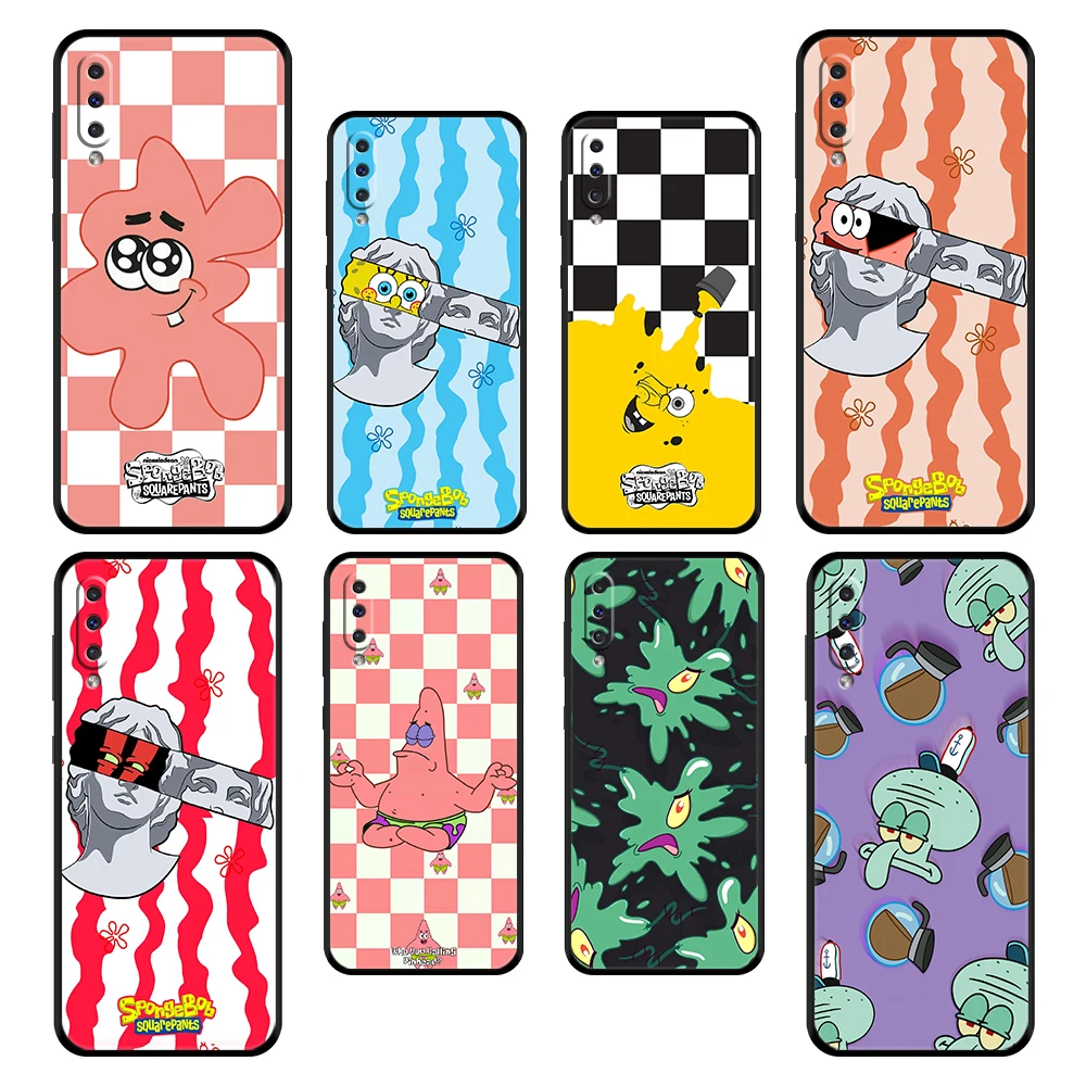 

SpongeBobs Arts Case Cover for Samsung Galaxy A02s A50s A12 A21s A30 A70s A20 A11 A03 A23 A03s A01 Black Full Casing Fashion