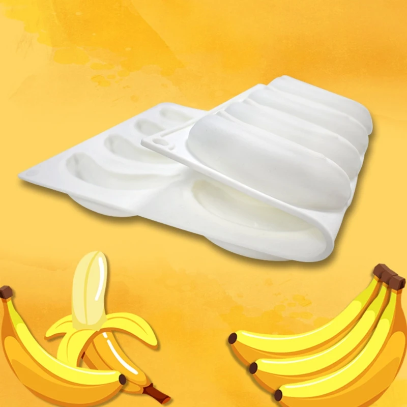 

12 Cavity 3D Banana Silicone Mold for Baking Chocolate Mousse Cake Ice Cream Dessert Pastry Mould