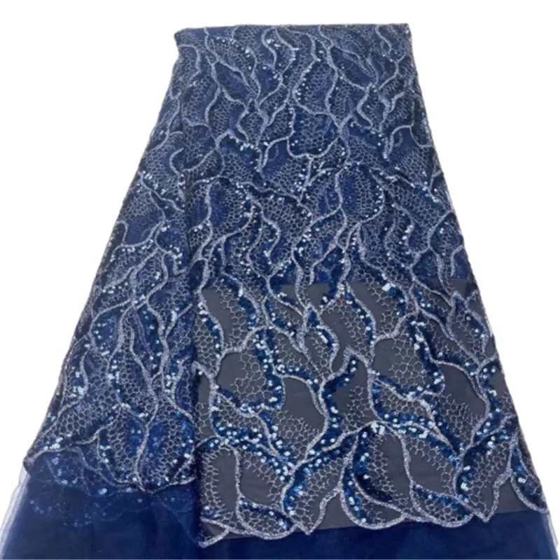 

Hot Sale Dubai Fabric 2022 High Quality French Tulle Lace Fabric With Sequins African Dry Lace Guipure Cord Lace Fabric 5 Yards
