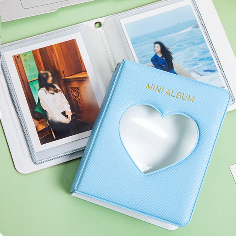 

3inch INS Photo Album Love Heart Hollow KPOP Photocards Album Credit Name Card Storage Holder Collect Book