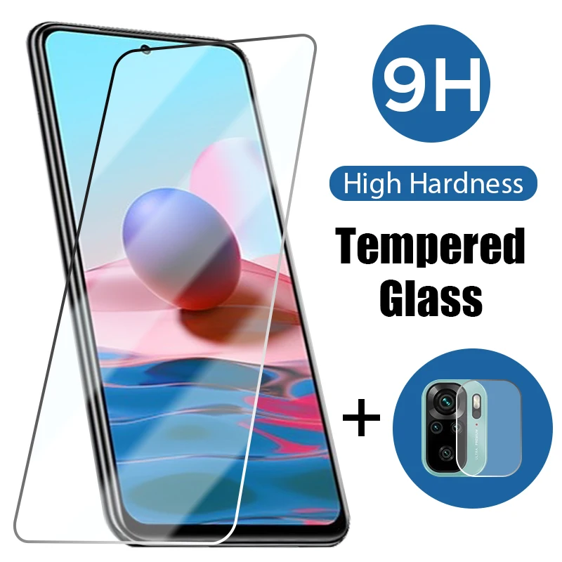 

2in1 Full Cover Glass for Xiaomi Redmi Note 10 Pro Glass for Redmi Note 9 Pro 5G 9 Pro 10 Pro 10 S Lens Glass