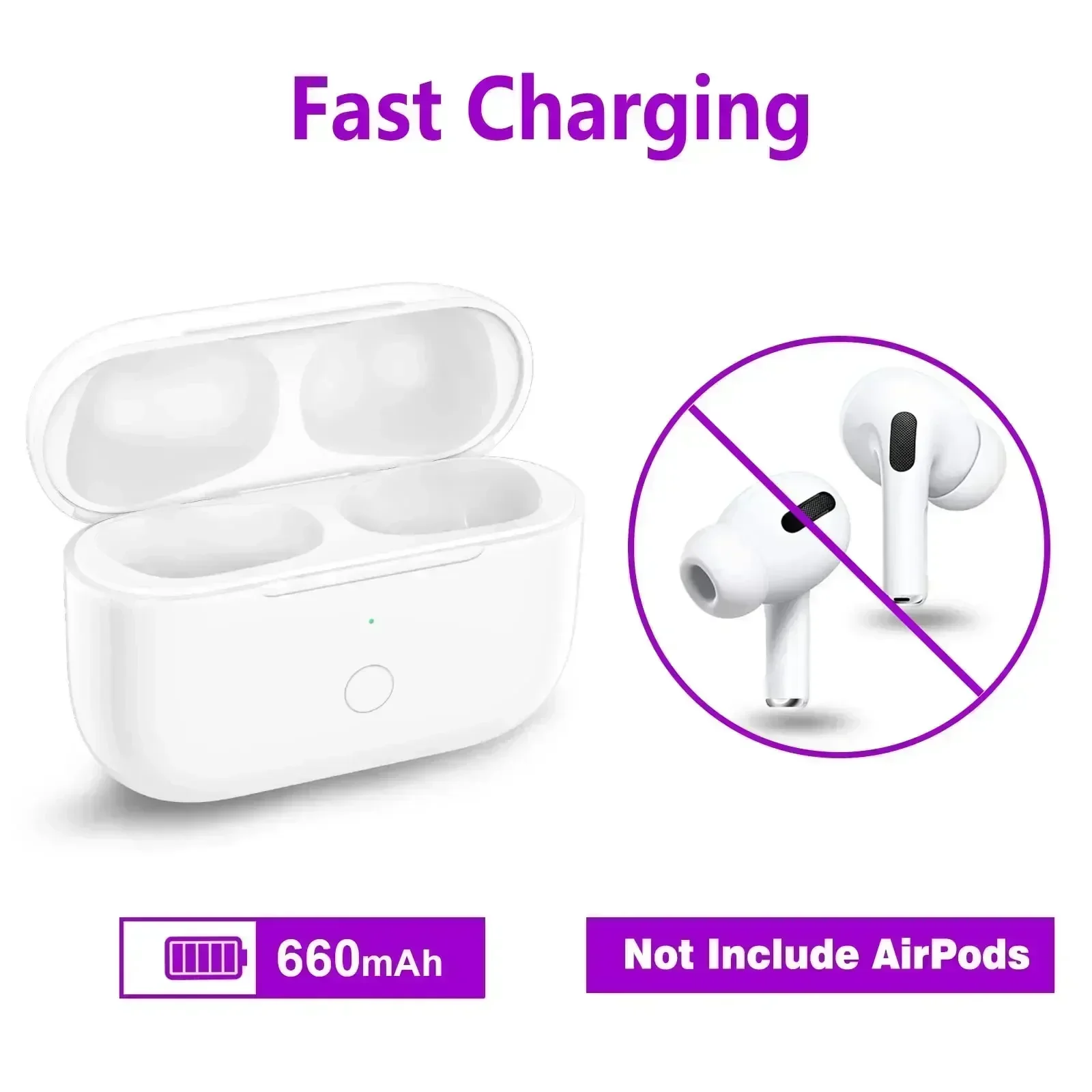Фото Запасной зарядный кейс с LED-индикатором для AirPods Pro 1 2 3 TWS Bluetooth-наушников, аксессуары для зарядки. №4