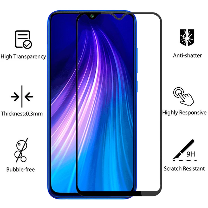 Защитный экран 9d чехол из закаленного стекла для redmi note 8 xiaomi readmi redmy note8 не not8
