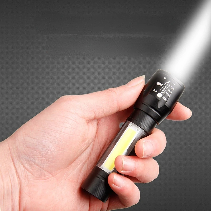 

Светодиодный маленький фонарик с боковой подсветкой, яркий фонарик с телескопическим увеличением, USB Перезаряжаемый мини-фонарик, портативное наружное освещение