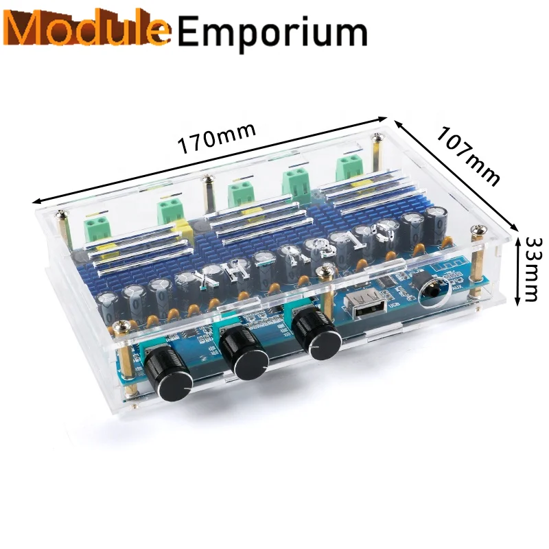 

XH-A310 2X50W+2X100W High Power 4 Channel Audio BT 5.0 Digital Power Amplifier TDA3116D2 With AUX