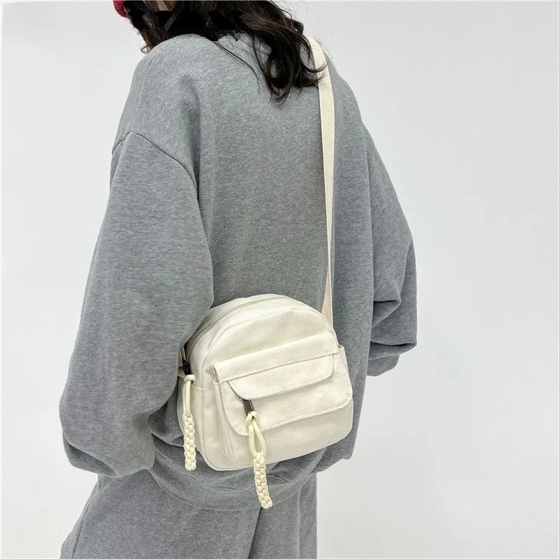 Уличная мода однотонная холщовая женская сумка Sen System Студенческая Повседневная