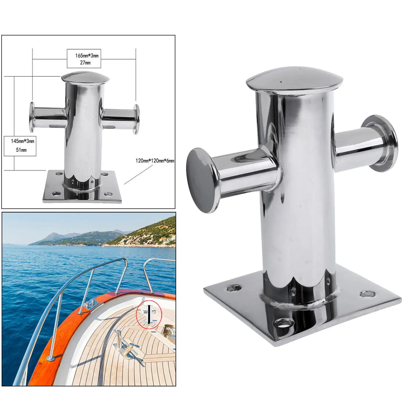 Сверхмощная одинарная швартовка Bitt Bollard Cleat Marine замена 1 шт.