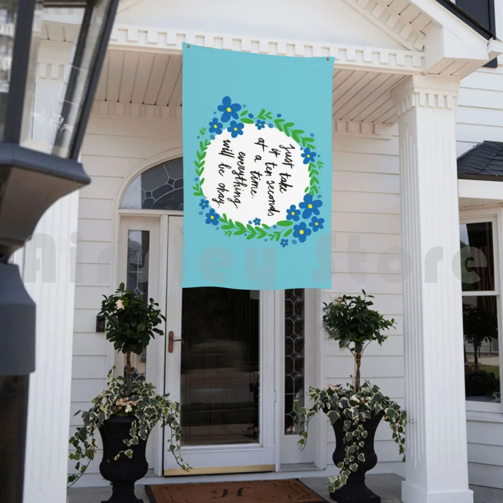 Десять секунд | Синий декоративный флаг на открытом воздухе Автомобильный