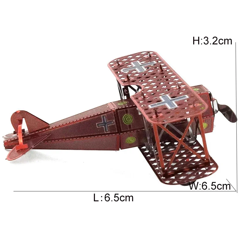 3D цветной металлический пазл DIY Fighter Series Fokker Biwing Модель военной сборки