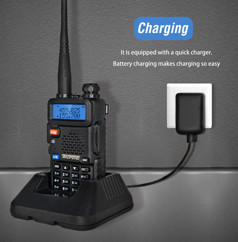 BaoFeng Walkie Talkie UV-5R Two Way Cb Radio Upgrade Version 128CH 5W/8W VHF UHF 136-174Mhz & 400-520Mhz Communicator Radio