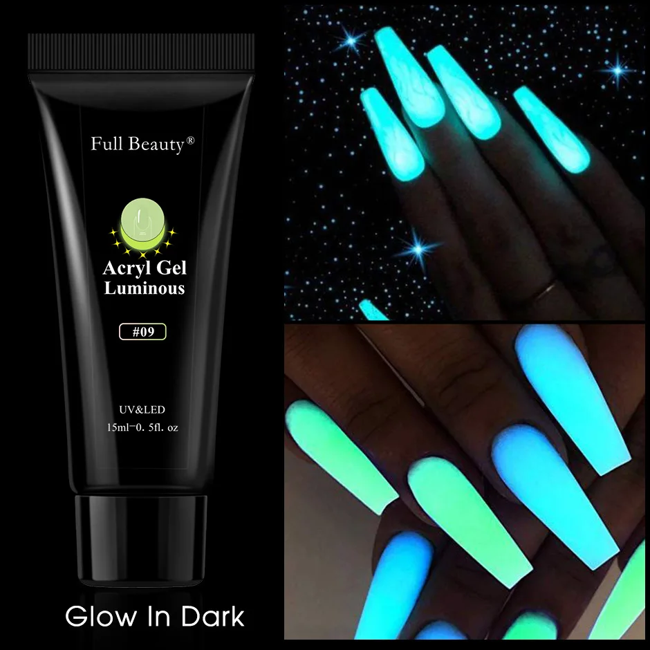 Fluorescent Luminous Nail Extension Glue 15ml Nail Gelish Gel Polish Printing Glue Nail Supplies for Professionals 12 Colors