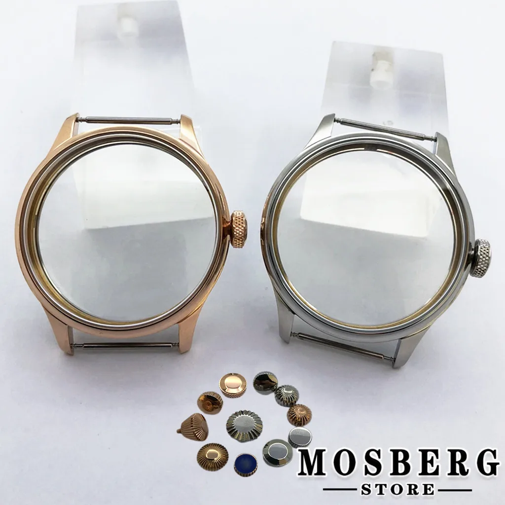 44 мм чехол для часов из нержавеющей стали цвета розового золота и серебра ETA 6498 6497