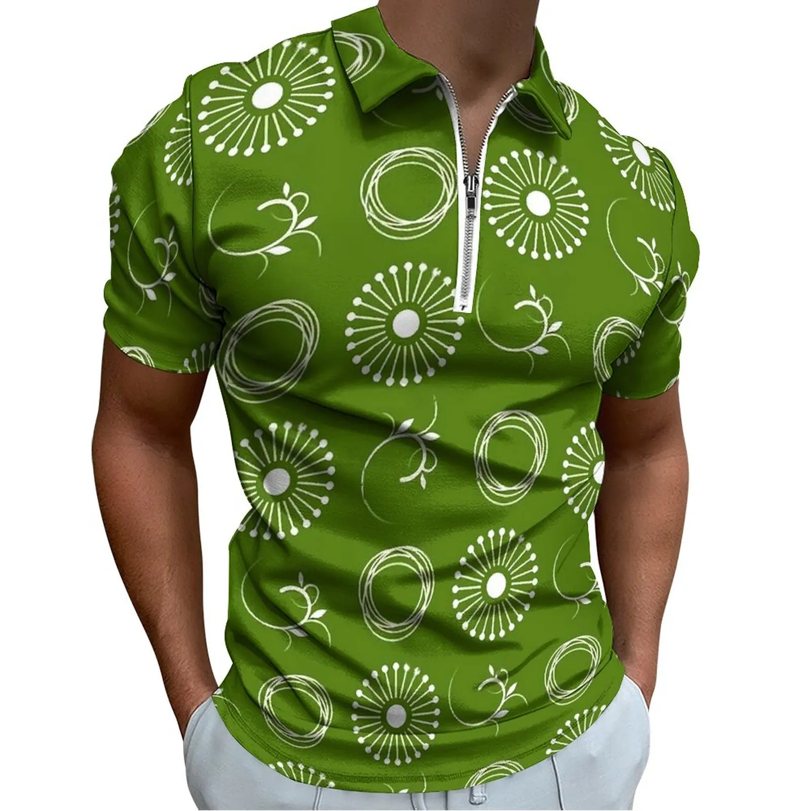 

White Dandelion Casual Polo Shirts Abstract Art T-Shirts Mens Short Sleeve Custom Shirt Summer Fashion Oversized Tops Gift