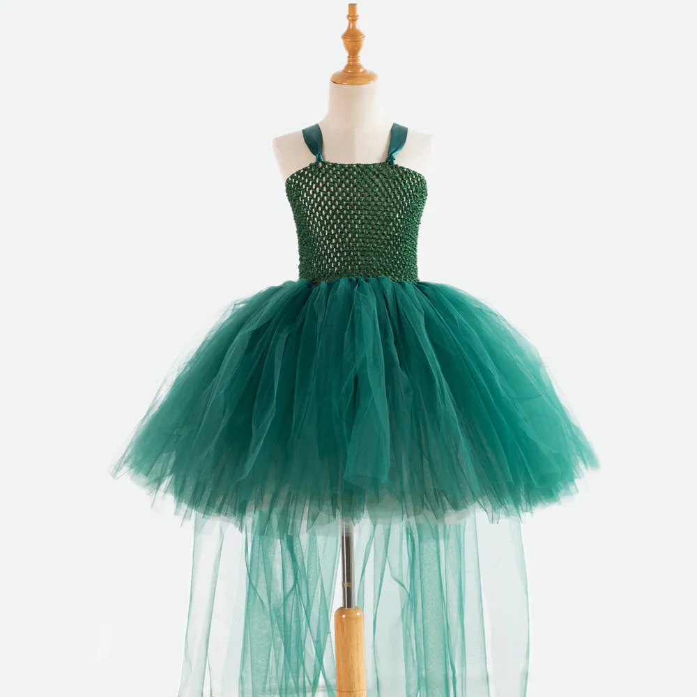 

Girls Princess Costume Handmade Tutu Mesh Long Dress Christmas Costume for Kids