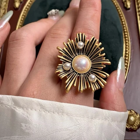 Винтажные кольца с искусственным жемчугом