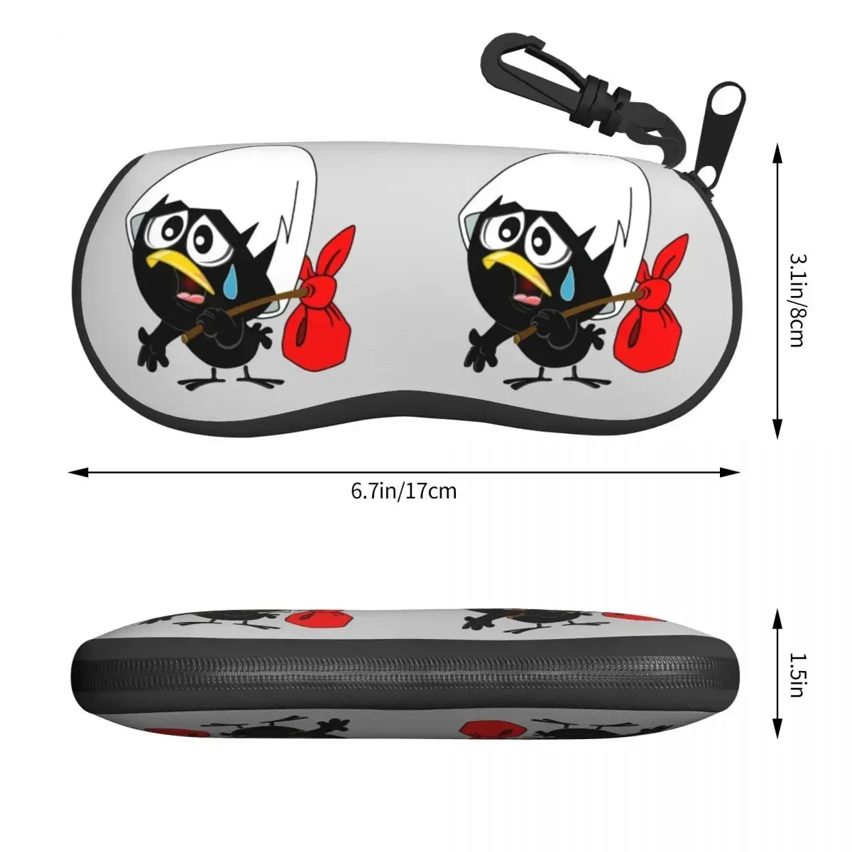 Пользовательский грустный черный куриный футляр для очков Calimero Shell унисекс
