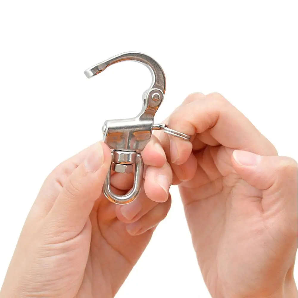 

70mm Swivel Shackle 360° Rotatable 316 Stainless Steel Quick Release Snap Hook Sailing Rigging Shackles Marine Accessories