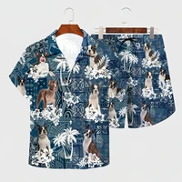 boston terrier hawaiian set 3d all over printed hawaii shirt beach shorts men for women funny dog sunmmer clothes