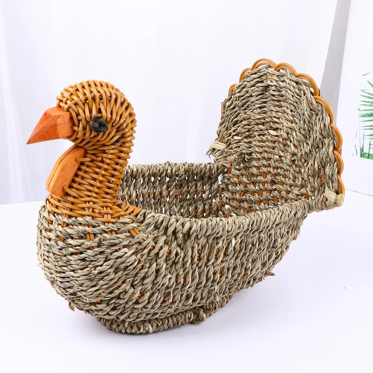 

Wicker Baskets Turkey Shape Storage Basket Debris Multifunctional Handmade Woven Fruit Straw Practical Home Uses Toy