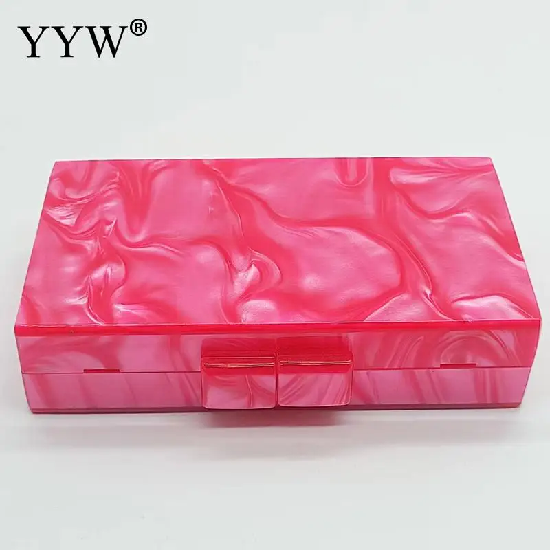 Fashion Marbling Women Acrylic Evening Clutch Bag Big Pearl Handle Colorful Painting Lady Banquet Wedding Cocktail Party Handbag
