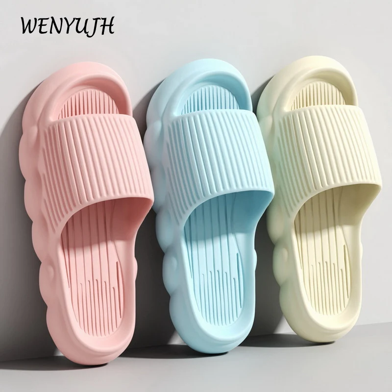 

Сандалии женские на толстой платформе, летние Нескользящие Шлепанцы из ЭВА для ванной комнаты и дома, 2022