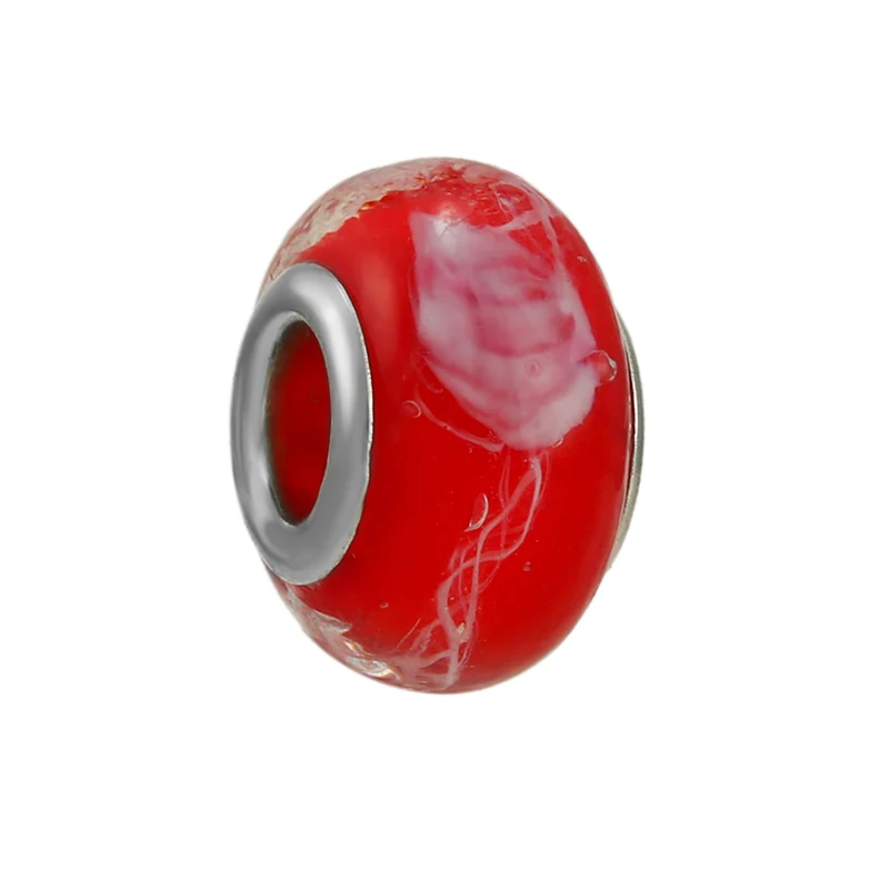 2Pcs/Lot Valentine's Day Red Charm Beads DIY Exquisite Women's Bracelet Loose Bead String Decoration