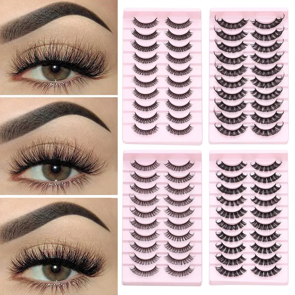 

10 пар Накладные ресницы пушистые натуральные объемные Многоразовые Накладные ресницы 3D норковые DD локоны русские завитые ресницы