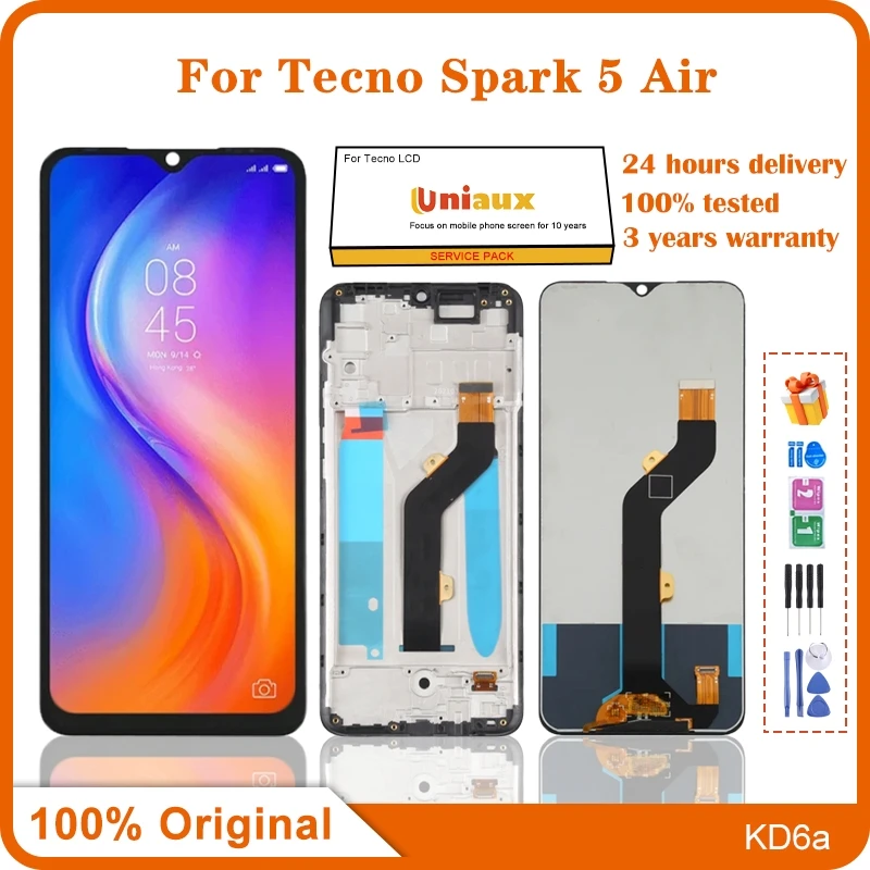 ЖК-дисплей для Tecno Spark 5 Air KD6a, 7,0 дюйма, оригинальный, детали для ремонта ЖК-дисплея Tecno KD6